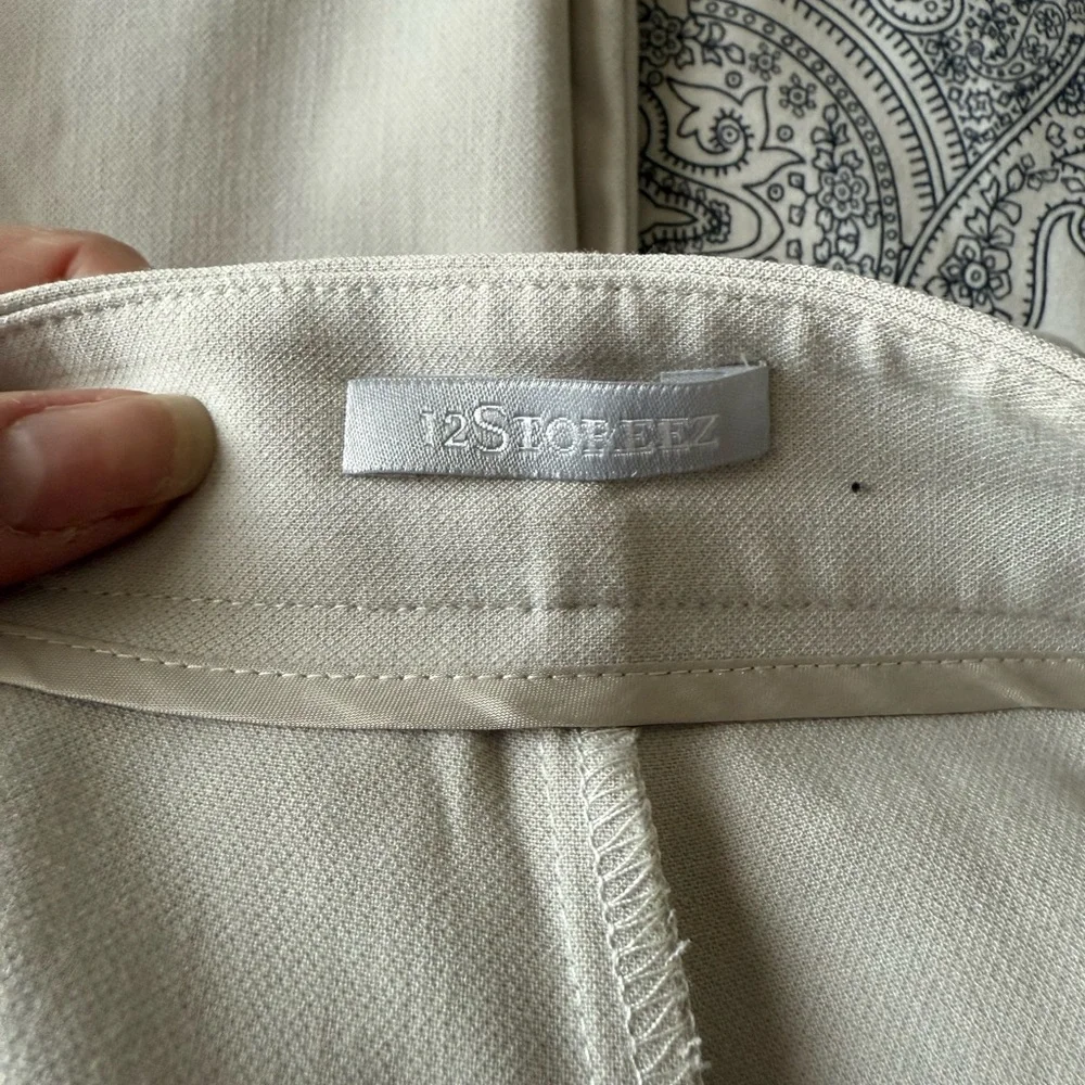 12STOREEZ Cream Pleated Trousers - Picture 4 of 10